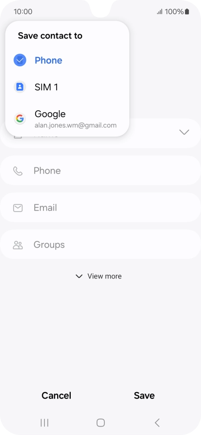 Press the required Google account.
