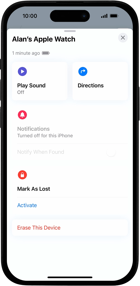 On your phone: Press Play Sound.