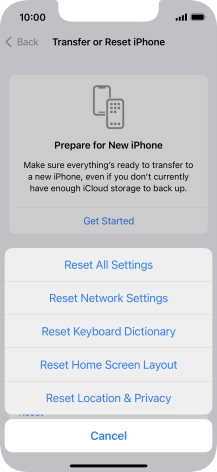 Press Reset All Settings.
