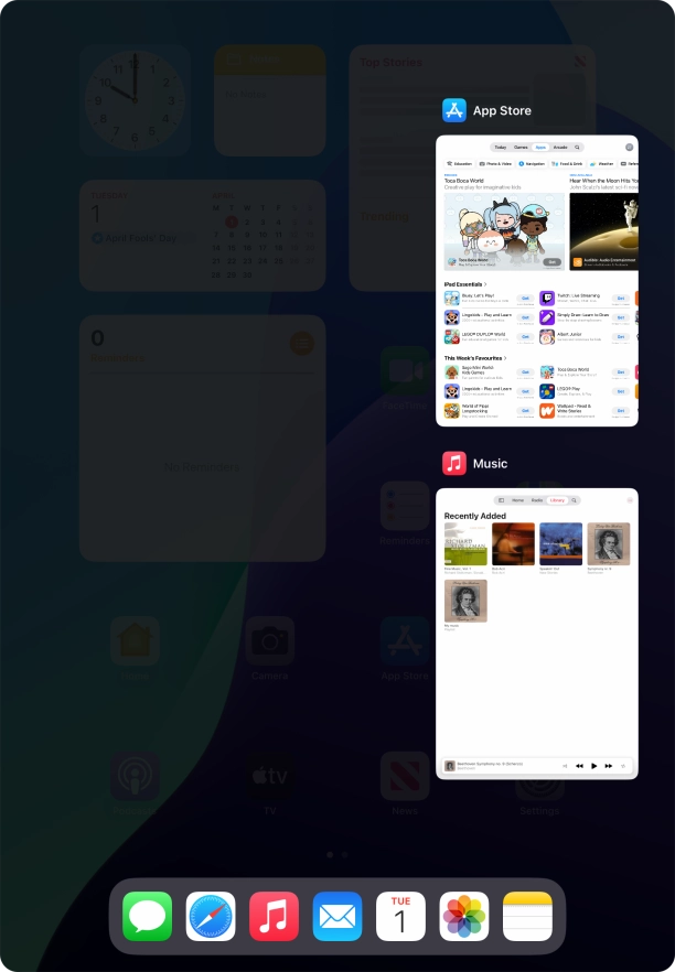 Slide upwards on the required application to end it.