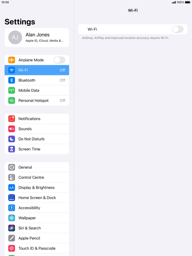 Press the indicator next to 