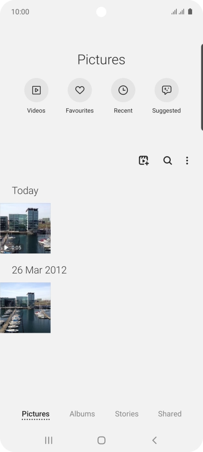 Press Albums and go to the required folder.