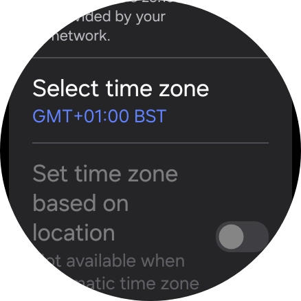 Press Select time zone.