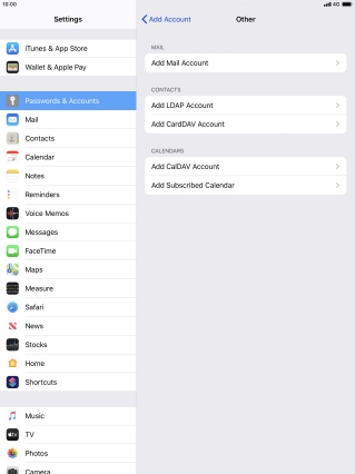 Press Add Mail Account.