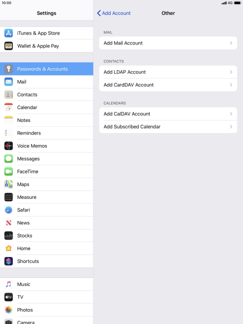Press Add Mail Account.