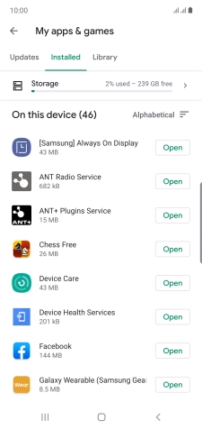Press the required app.