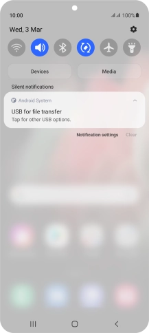 Press Tap for other USB options..