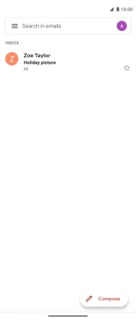 Press the email account icon.