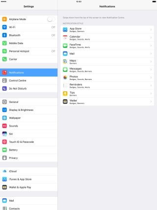 Press the required application.
