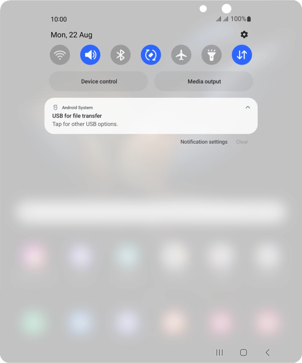 Press Tap for other USB options..