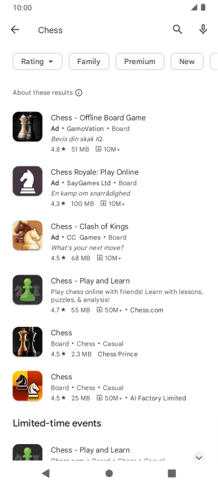 Press the required app.