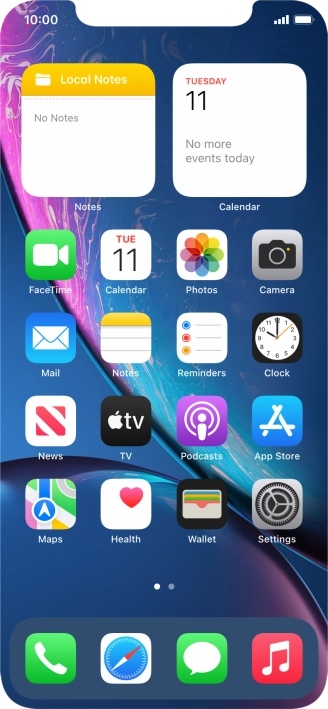 Slide your finger right on the screen.