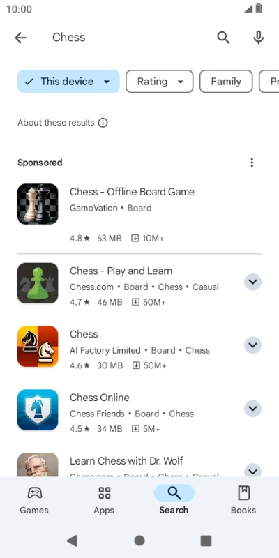 Press the required app.