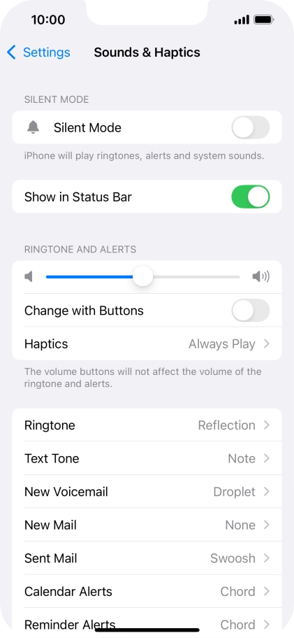 Press the indicator next to 