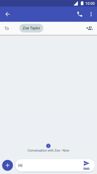 Press the send icon when you've finished your text message.