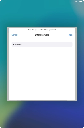 Key in the password for the Wi-Fi network and press Join.