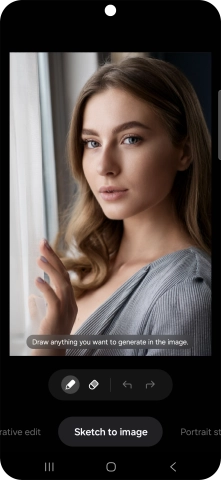 To add an object to your picture, press Sketch to image.