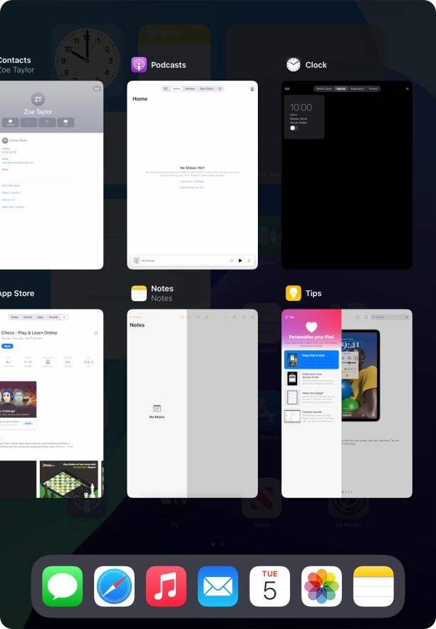 Slide upwards on the required application to end it.