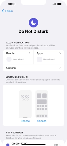 Press People and follow the instructions on the screen to select which contacts you would like to receive calls and notifications from when Do Not Disturb is turned on.