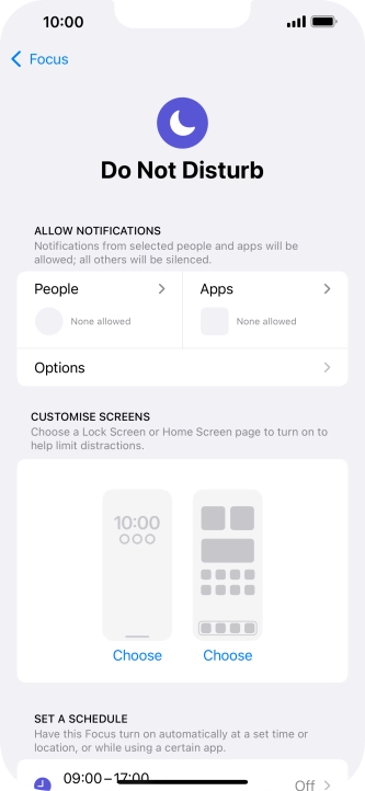 Press People and follow the instructions on the screen to select which contacts you would like to receive calls and notifications from when Do Not Disturb is turned on.