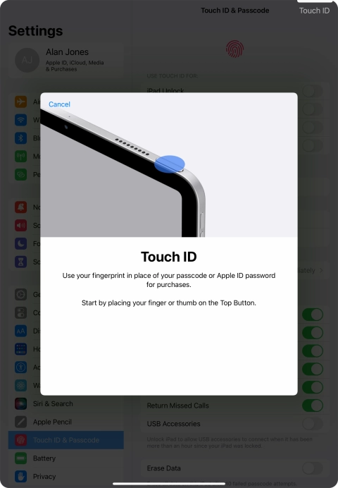 Press follow screen instructions. If you haven't previously selected a lock code, key in a code of your own choice twice.