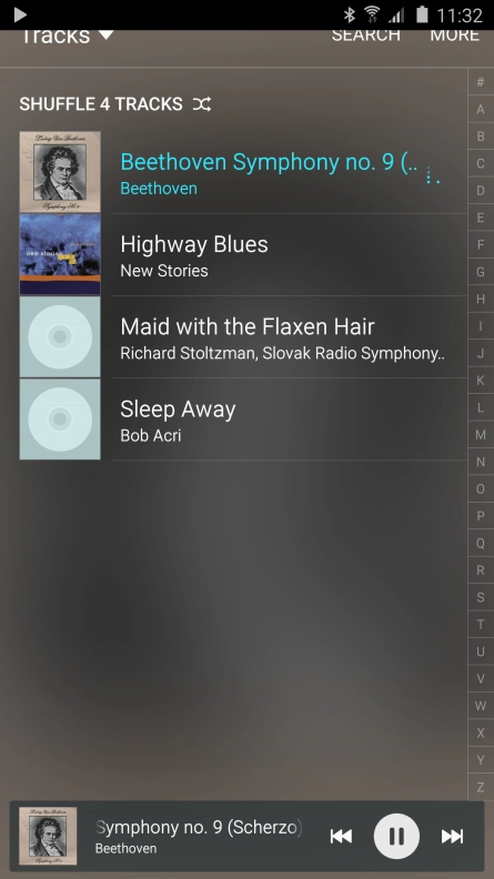 Press the song title.