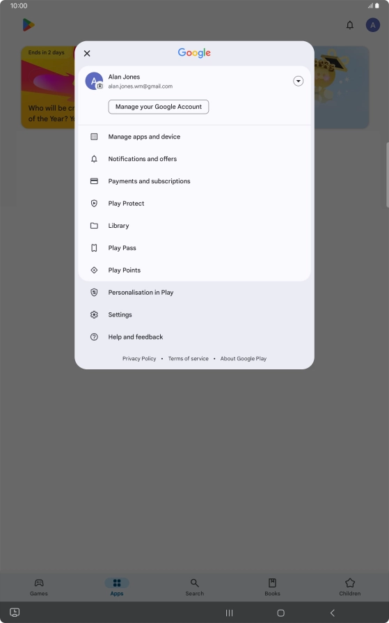 Press Manage apps and device.