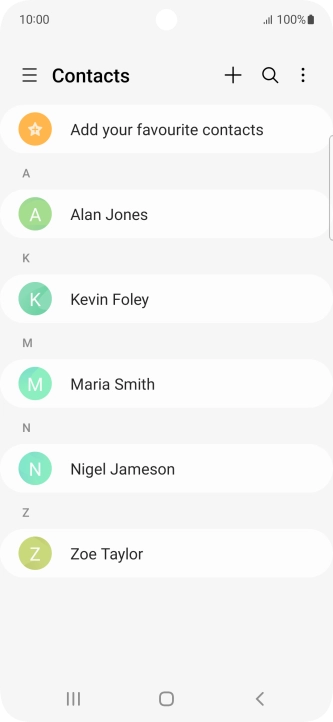 Press the required contact.