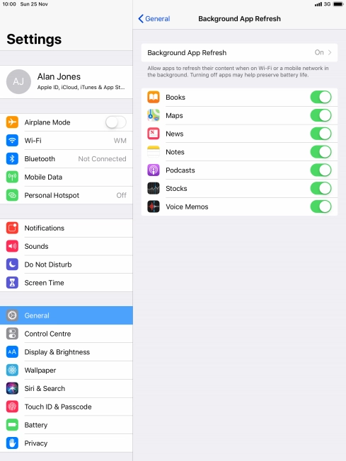 Press Background App Refresh.