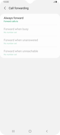 Press the required divert type.