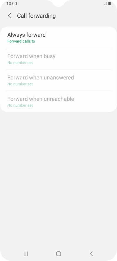 Press the required divert type.