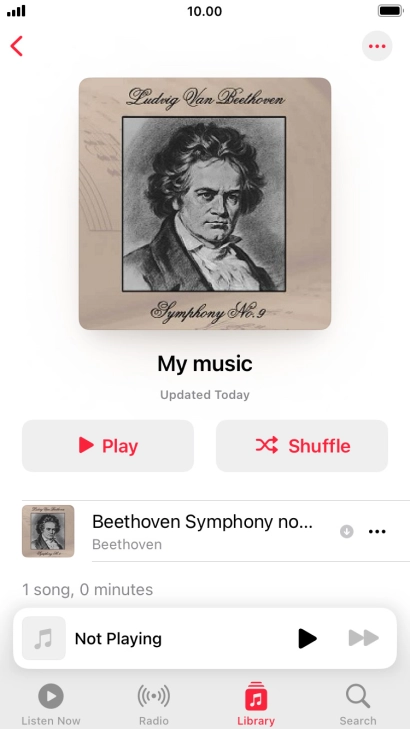 Go to the required category or playlist and press the required audio file.