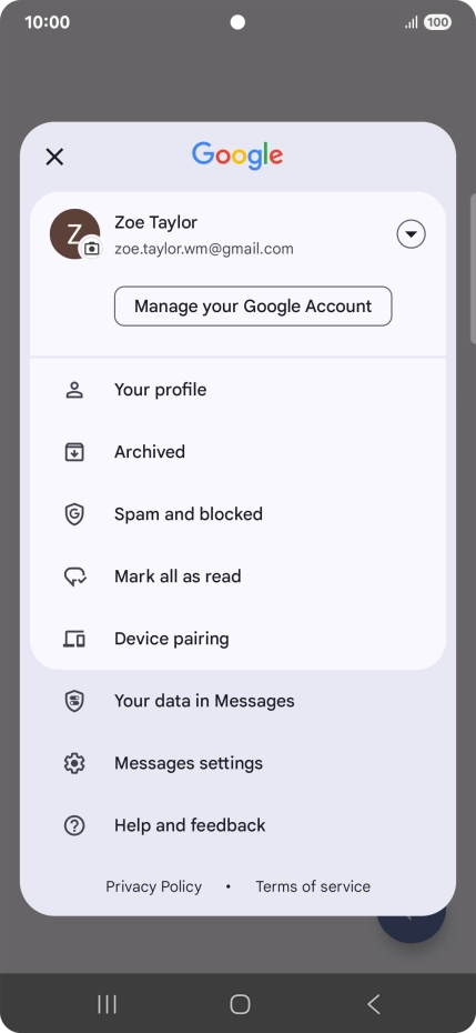 Press Messages settings.
