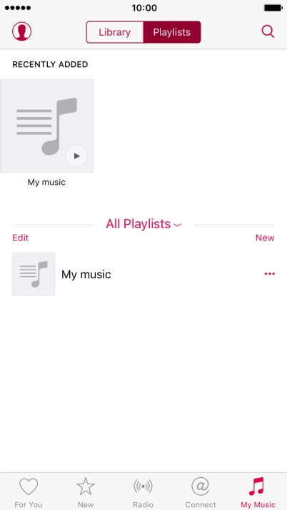 Press New and key in the name of the playlist.