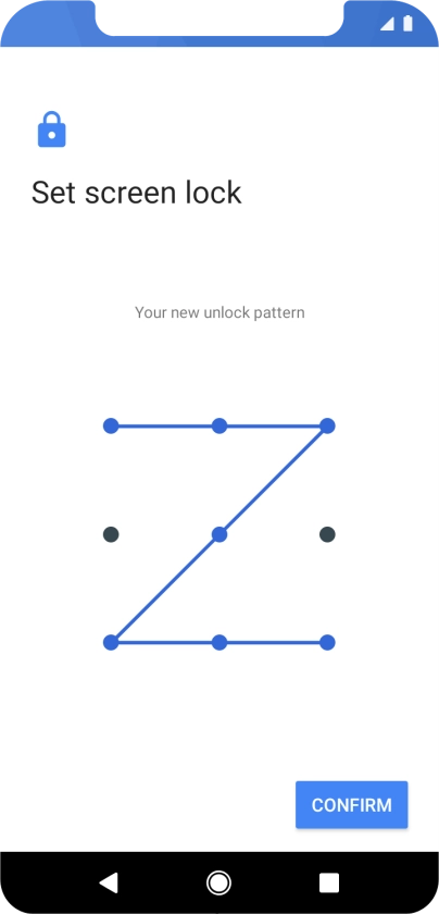 Repeat the selected phone lock code and press CONFIRM.