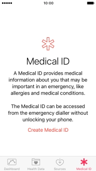 Press Create Medical ID.