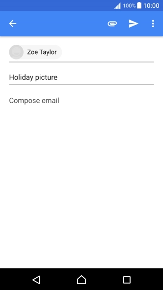 Press the text input field and write the text for your email message.