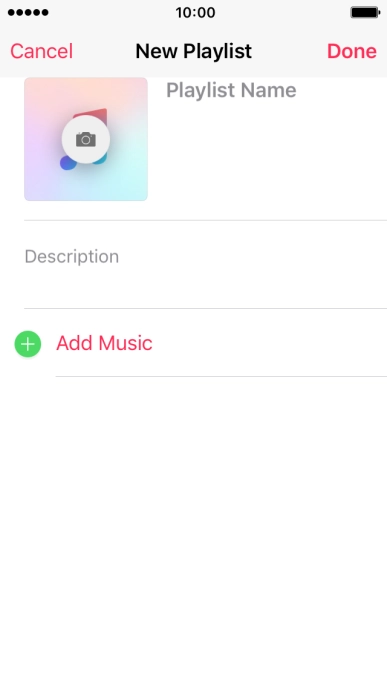 Press the text input field and key in a name for the playlist.