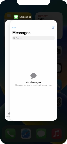 Slide upwards on the required application to end it.
