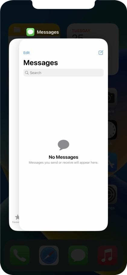 Slide upwards on the required application to end it.