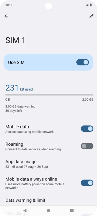 The total data usage is displayed.