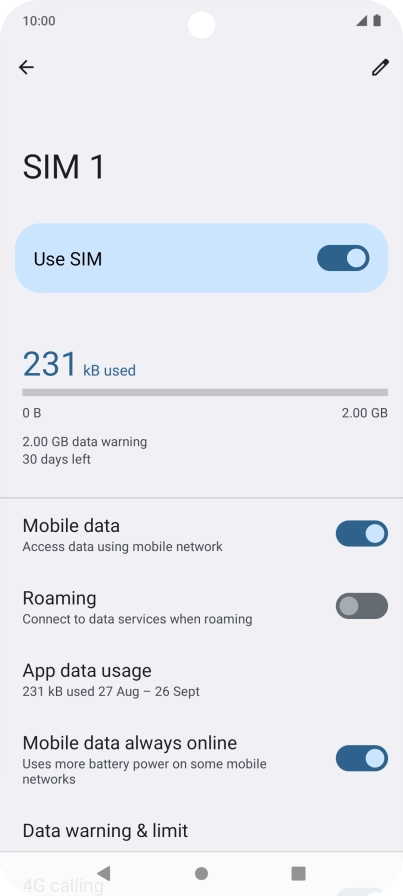 The total data usage is displayed.