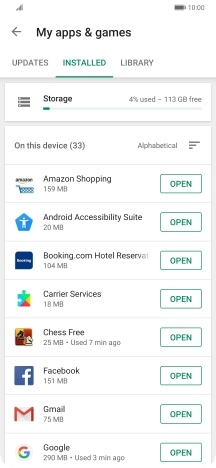 Press the required app.