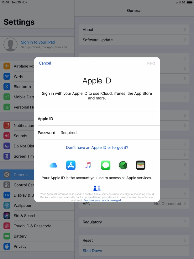 Press the field next to 