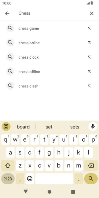 Key in the name or subject of the required app and press the search icon.