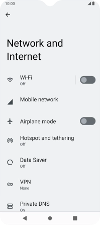 Press Mobile network.