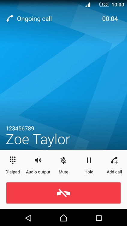 Press the end call icon.