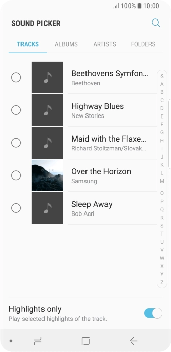 Press the required ring tones to hear them.