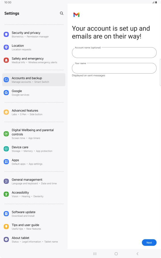 Press the field below 