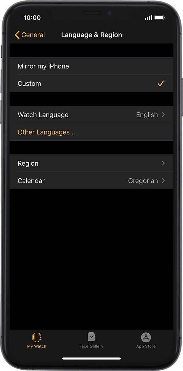 On your phone: Press Watch Language.